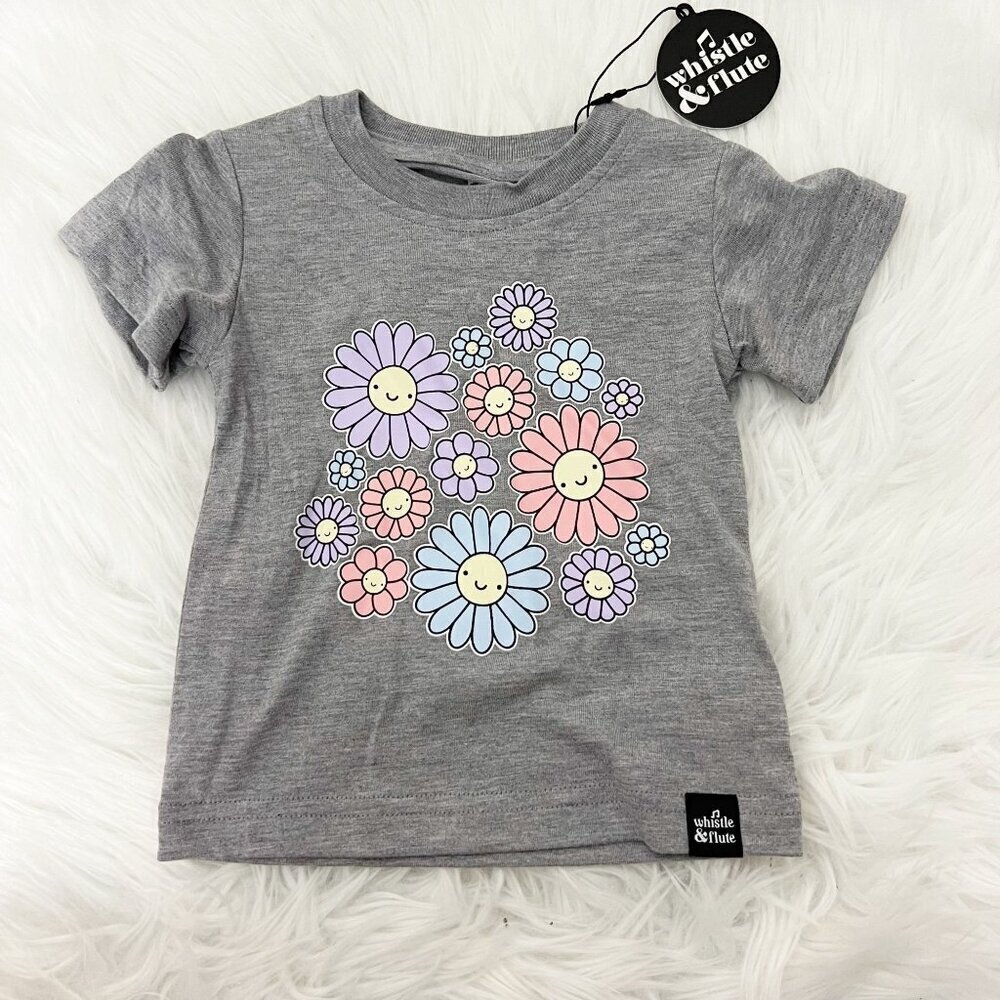 Whistle & Flute 6-12M Daisy Kawaii Graphic Short Sleeve Tee Bamboo Blend T-Shirt